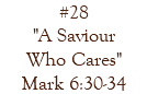 #28 "A Saviour Who Cares" Mark 6:30-34