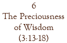 6 The Preciousness of Wisdom (3:13-18)