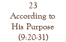 23 According to His Purpose (9:20-31)